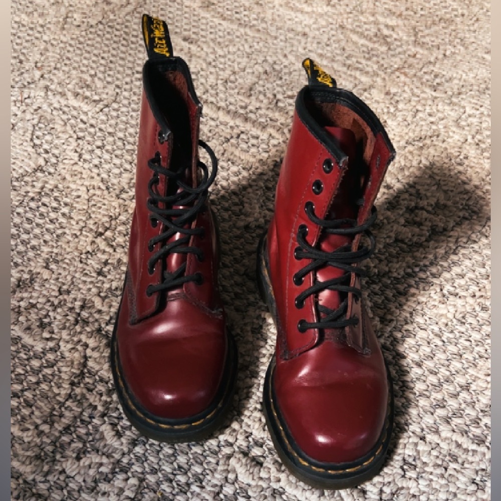 Dr Martens 1460 Oxblood Cherry Red Boots Combat Lace Up EU 37